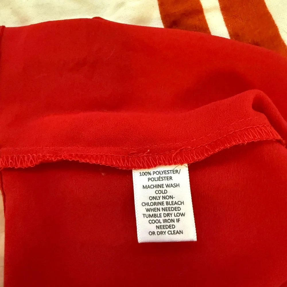 LOFT Red Ruffle Blouse - Picture 5 of 6